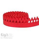 Red, Elastic, Stretch Trim, 3/8" Crochet Elastic Trim - Gigis Bra Supply