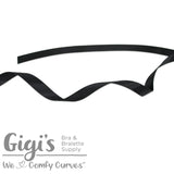 Black, Ribbon, 3/8", Double Faced Satin Ribbon - Gigi's Bra Supply