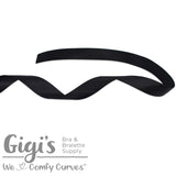 Black, Ribbon, 5/8", Double Faced Satin Ribbon - Gigi's Bra Supply
