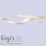 Ivory, Ribbon, 3/8", Double Faced Satin Ribbon - Gigi's Bra Supply