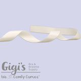 Ivory, Ribbon, 5/8", Double Faced Satin Ribbon - Gigi's Bra Supply