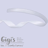 White, Ribbon, 5/8", Double Faced Satin Ribbon - Gigi's Bra Supply