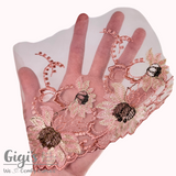 Tulle, Rose Gold Floral Tulle , 5"