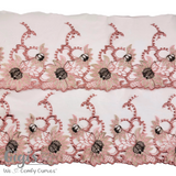Tulle, Rose Gold Floral Tulle , 5"