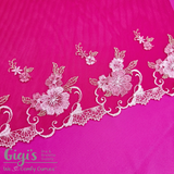Lace, 12" Rosy Ribbons Rigid Lace, ~12 inch