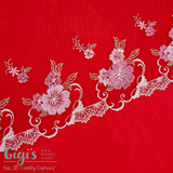 Lace, 12" Rosy Ribbons Rigid Lace, ~12 inch