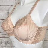 Lace, Stretch Lace, 6" Taupe and Shell Pink Floral Stretch Lace, 6 inch - Gigis Bra Supply