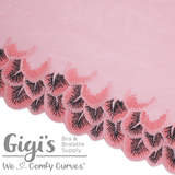 Tulle, Pink and Black Feathers Tulle, 9"