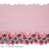 Tulle, Pink and Black Feathers Tulle, 9"