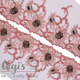 Tulle, Rose Gold Floral Tulle , 5"