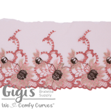 Tulle, Rose Gold Floral Tulle , 5"