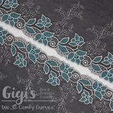 Tulle, Sparkling Teal Blooms Tulle, 8.5"