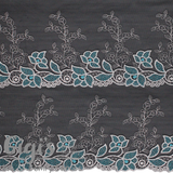 Tulle, Sparkling Teal Blooms Tulle, 8.5"