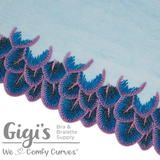 Tulle, Turquoise and Magenta Feathers Tulle, 12"