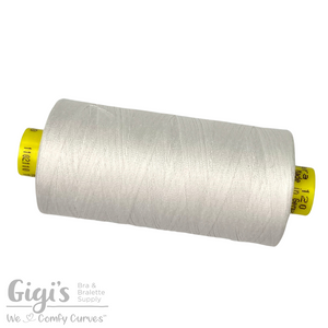 Bra Sewing Thread, White, Gütermann Mara 120 All Purpose Polyester Thread - Tex 25 – 1,000 Meters, 1,093 Yds.