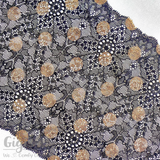 Lace, Stretch Lace, 7" Black with Gold Dots Stretch Lace, 9 inch