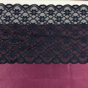Bra Fabric Kit, Black Cherry and Lace Trio Bra Making Fabric Kit for all Bra Patterns