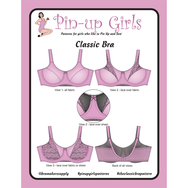 Purple Pin-up Girls Classic Bra Pattern 40 E-H - 48 E-H. SALE PRICE –  Darrell Thomas Textiles