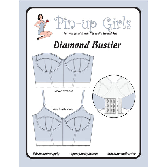 Bra Pattern, Diamond Foam-Lined Bustier, Bra-Makers Supply- Gigi's Bra Supply