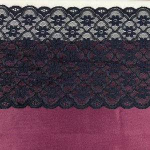 Bra Fabric Kit, Fuchsia and Lace Trio Bra Making Fabric Kit for all Bra Patterns