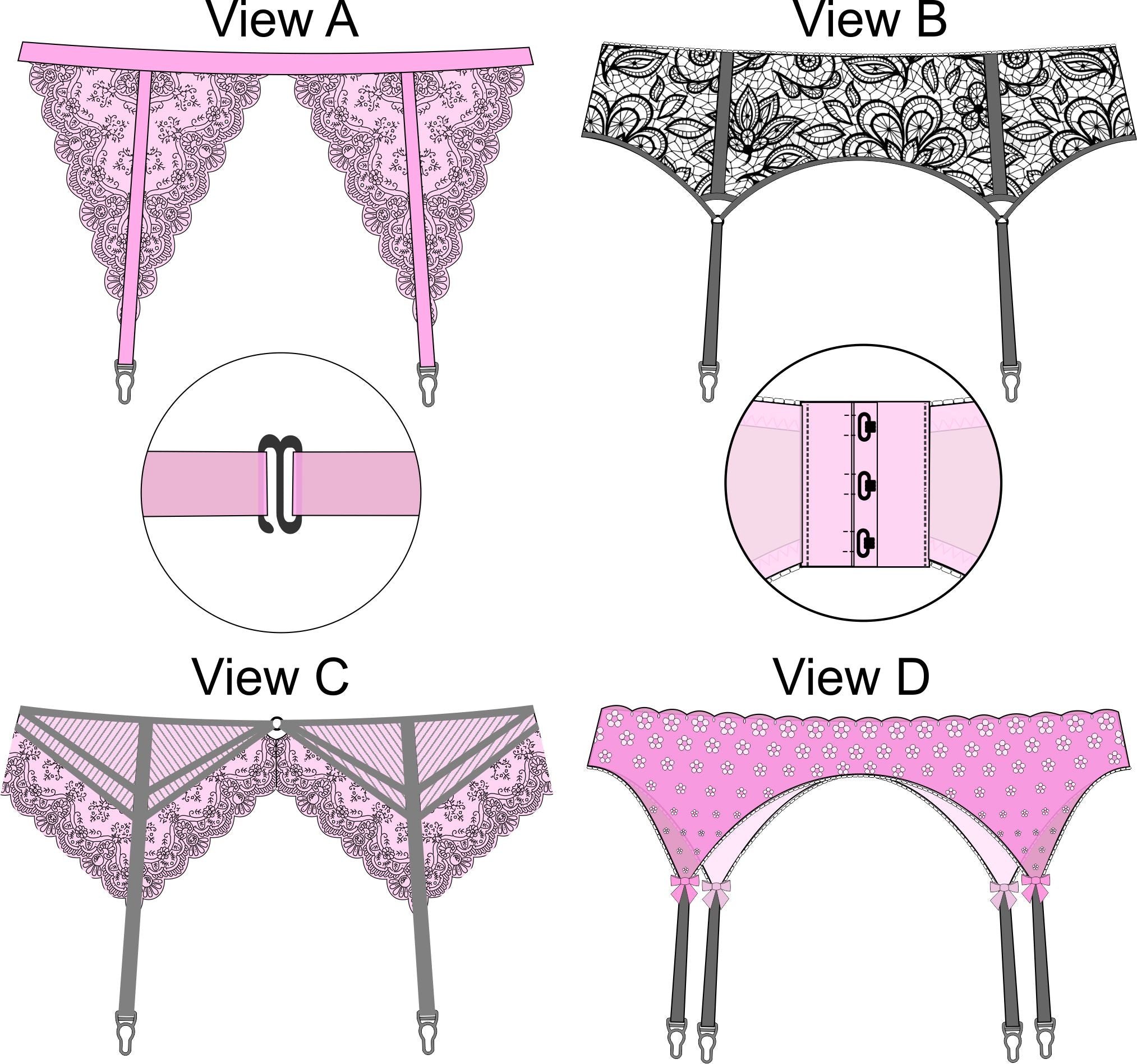 Garter Belts Pattern, Bra-Makers Supply Gigis Bra Supply Garter Belts Pattern, Bra-Makers Supply Gigis Bra Supply