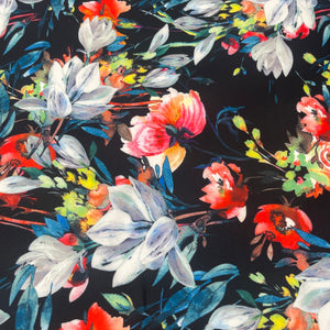 Fabric, Scuba Print Fabric, Topical Floral Scuba Fabric per 1/2 yard