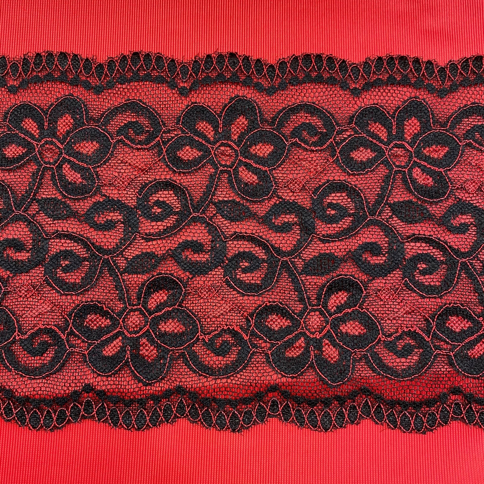 Vibrant Dark Red Bra Making Fabric and All Over Lace Kit