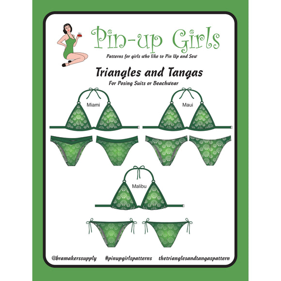 Bra Pattern, Bikini Swimsuit Pattern Triangles and Tangas, Bra-Makers Supply