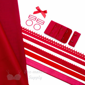 Bra Kit, Red Full Kit (Fabric and Findings) - Gigi's Bra Supply