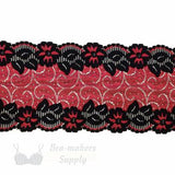 Bra Fabric Kit, Red and Lace Trio Bra Making Fabric Kit for all Bra Patterns